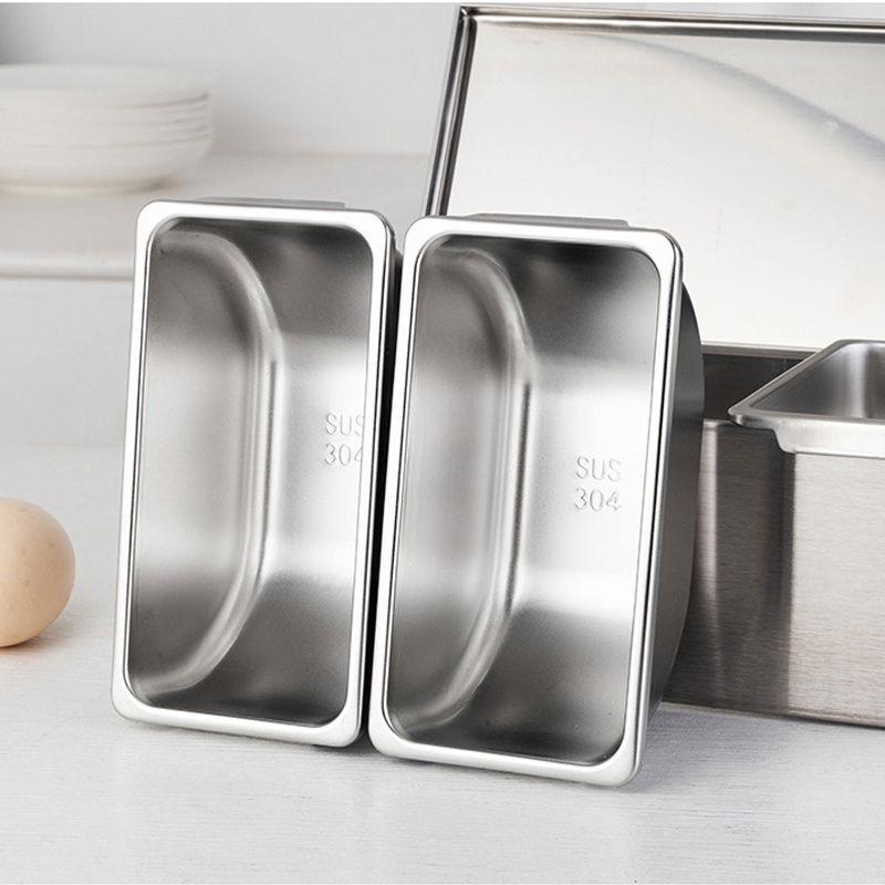 kitchen rectangle metal stainless steel salt sugar masala spice jar set seasoning spice storage box