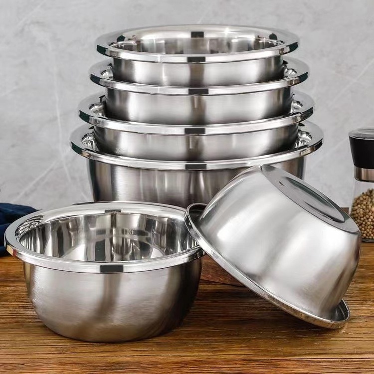 Custom Color Metal Stainless Steel Mixing Bowl Set Multifunction Kitchen Basin and Colander for Wash Vegetables or Knead Dough