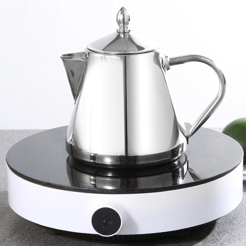 Custom Metal Turkish Coffee Kettle Stainless Steel Teapot Water Pot Tea Steeper 1.2L 1.5L Coffee Kettle