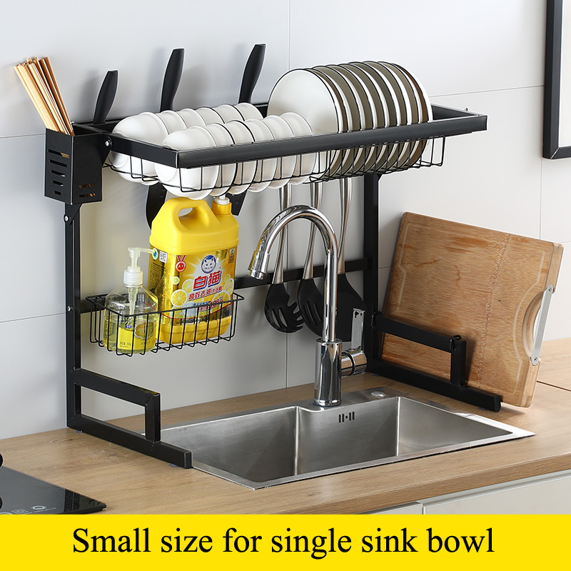 hot selling over sink drain rack dish storage holders kitchen collapsible metal stainless steel dish drying rack