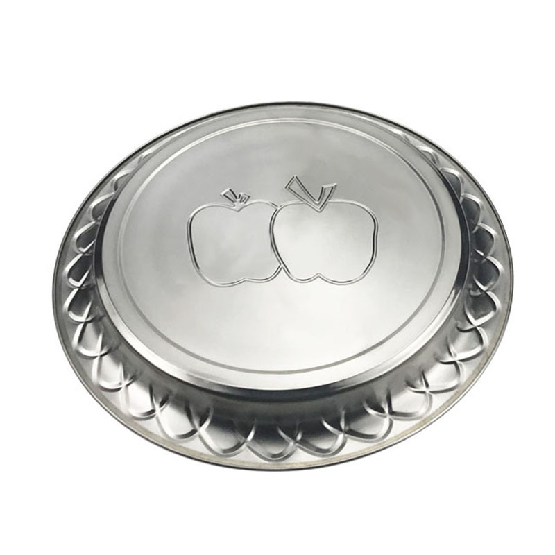 Factory Cheap 60cm Platter Kitchen Stainless Steel Dinner Plate Round Embossed Fruit Dish Restaurant Food Service Tray