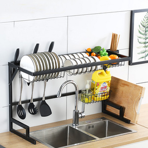 hot selling over sink drain rack dish storage holders kitchen collapsible metal stainless steel dish drying rack