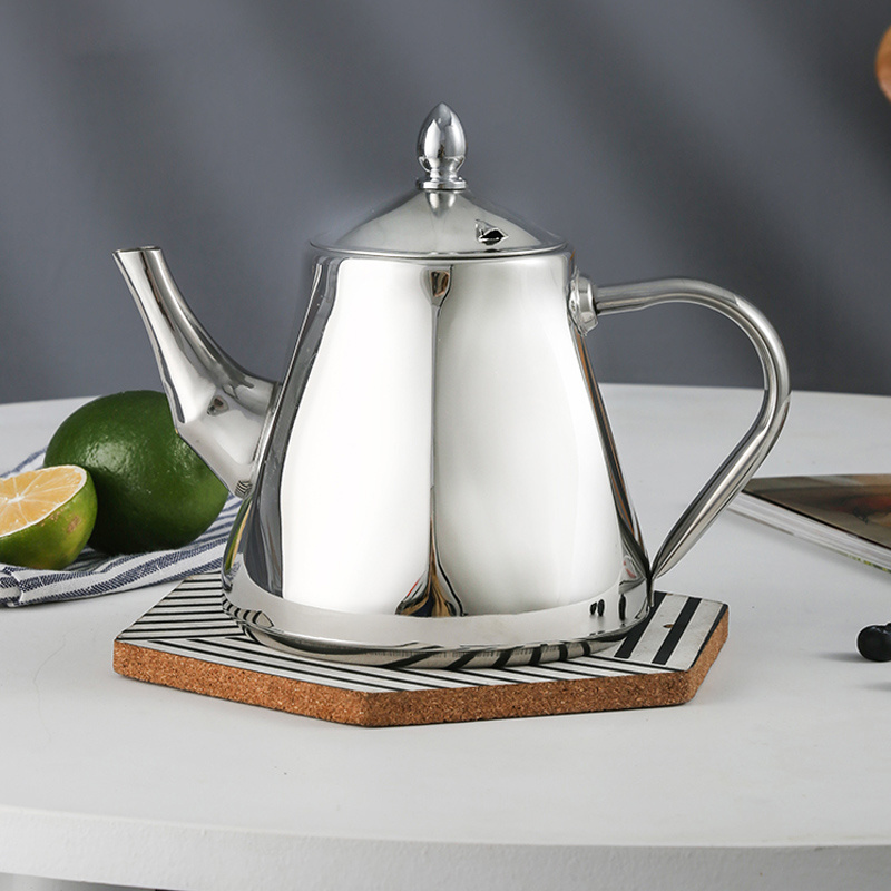 Custom Metal Turkish Coffee Kettle Stainless Steel Teapot Water Pot Tea Steeper 1.2L 1.5L Coffee Kettle