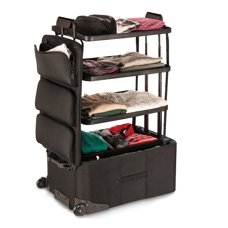 Fashion Dance Bag with Garment Rack Wheels Dance Duffel Revolutionary suitcase with built-in shelves