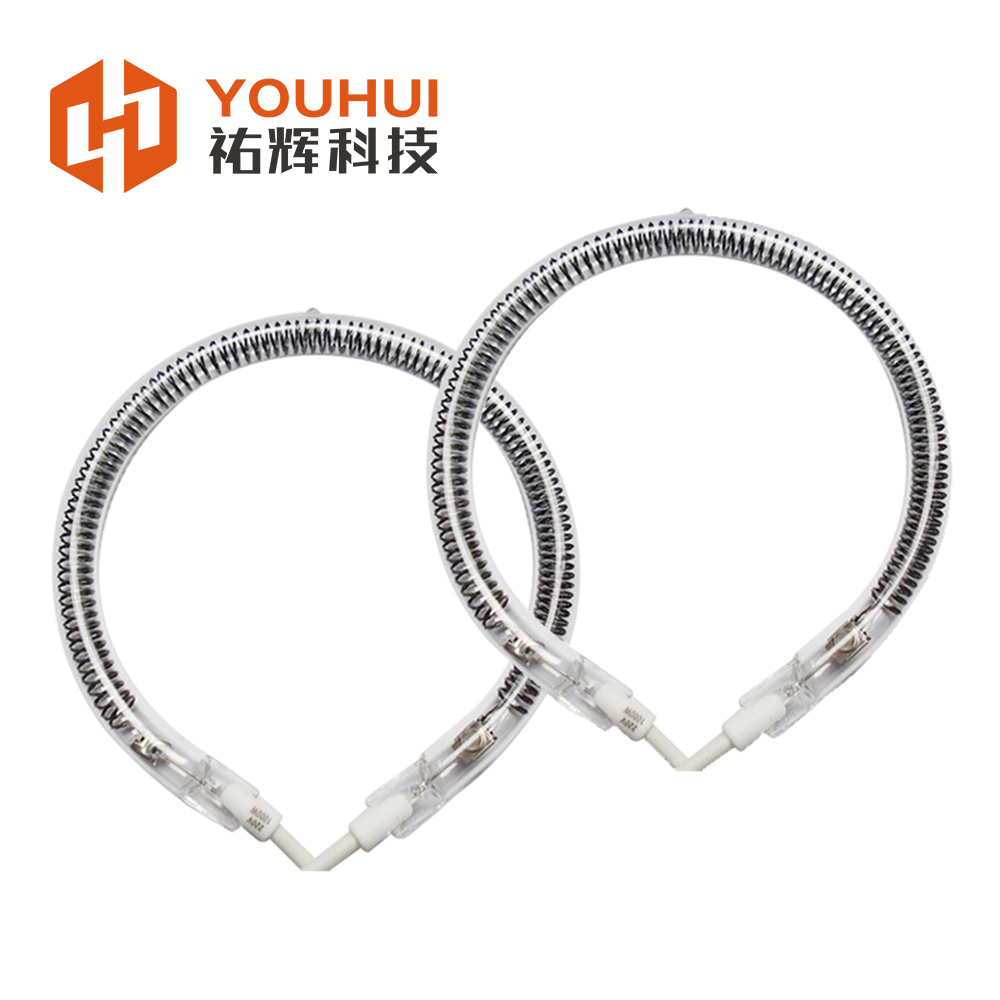 Temperature resistant infrared quartz single end fully woven spiral carbon fiber heating tube