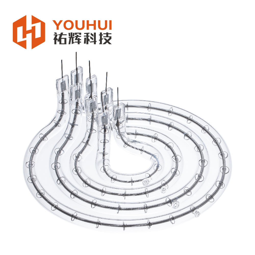 High temperature resistant transparent quartz glass single tube circular heating lamp tube