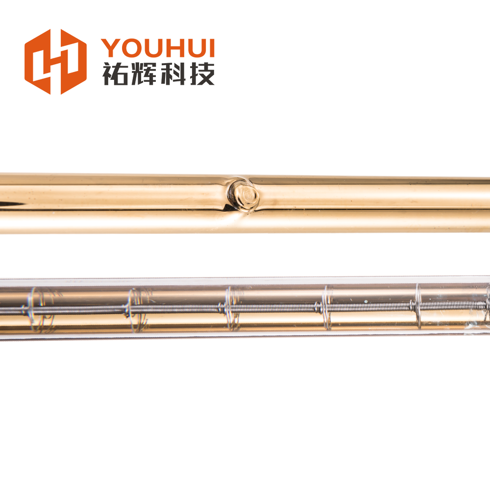 Infrared lamp gold-plated halogen electric heating tube, semi gold-plated single and double hole plastic fusion heating element