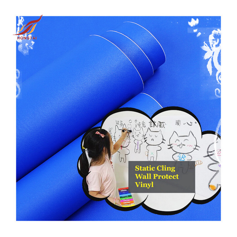 Blue static cling wall protector papers kids room decorative anti scratch anti dirty removable wall paper