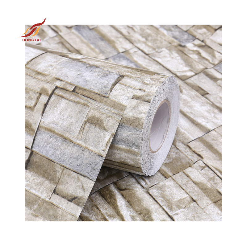 Modern design 1.22*50M/roll Waterproof self adhesive 3d brick wallpaper for household