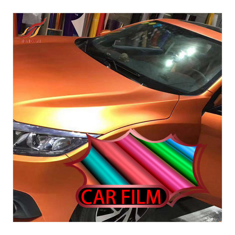 ice frozen car wrap factory neon orange matte auto body vinyl film bulk roll car vinyl wrap