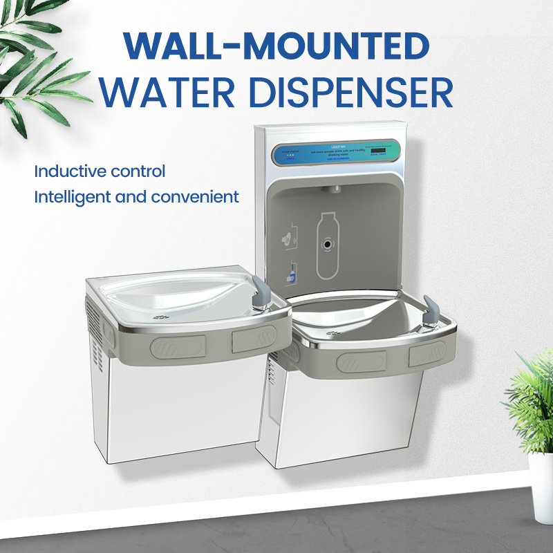 Factory Supply Sensor Activation Drinking Water Cooler POU Dispenser Wall Mounted Bottle Filling Station Cold Drinking Fountain