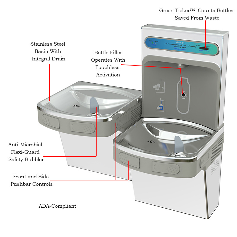 Factory Supply Bottle Filling Station Water Cooler stainless steel Water Dispenser For Office