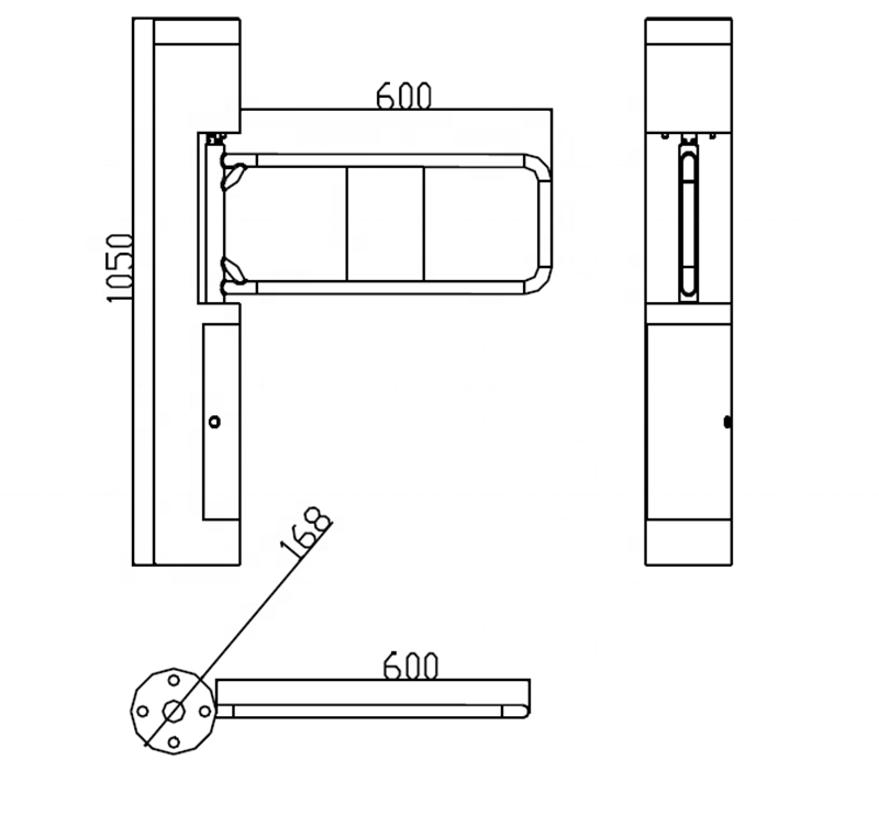 Waterproof Security Swing Turnstile Gate 304 Stainless Single Lane Barrier Turnstile for Supermarket