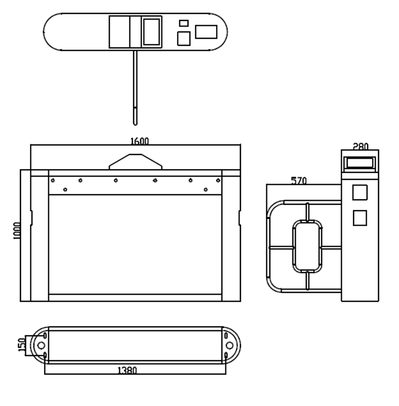 High Security Waist Height Pedestrian Fully Automatic Access Control Swing Turnstile Barrier Gate for gyms and hotels