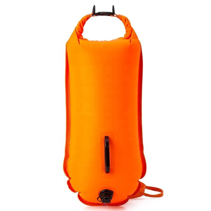 High Visible Recycled Plastic Swimming Float Waterproof Bag Custom Swimming Safety Float Buoy