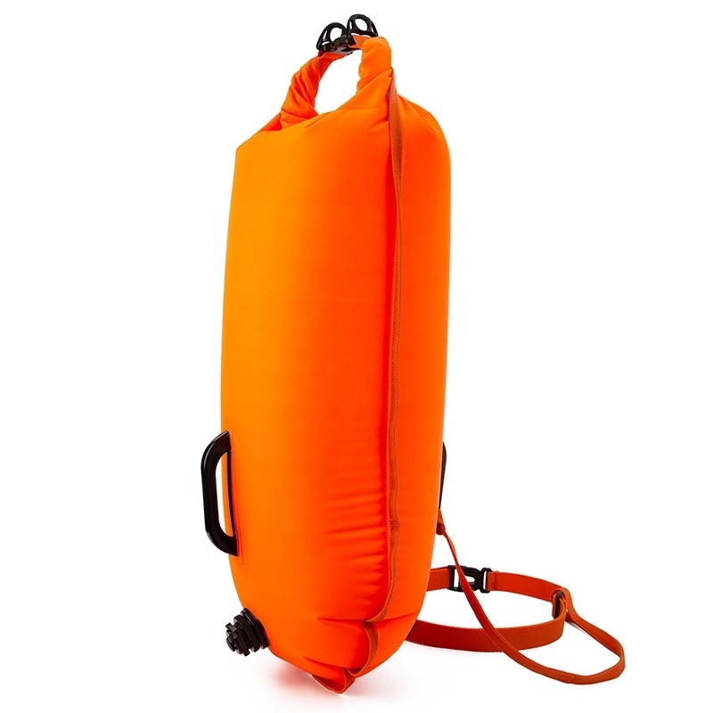 High Visible Recycled Plastic Swimming Float Waterproof Bag Custom Swimming Safety Float Buoy