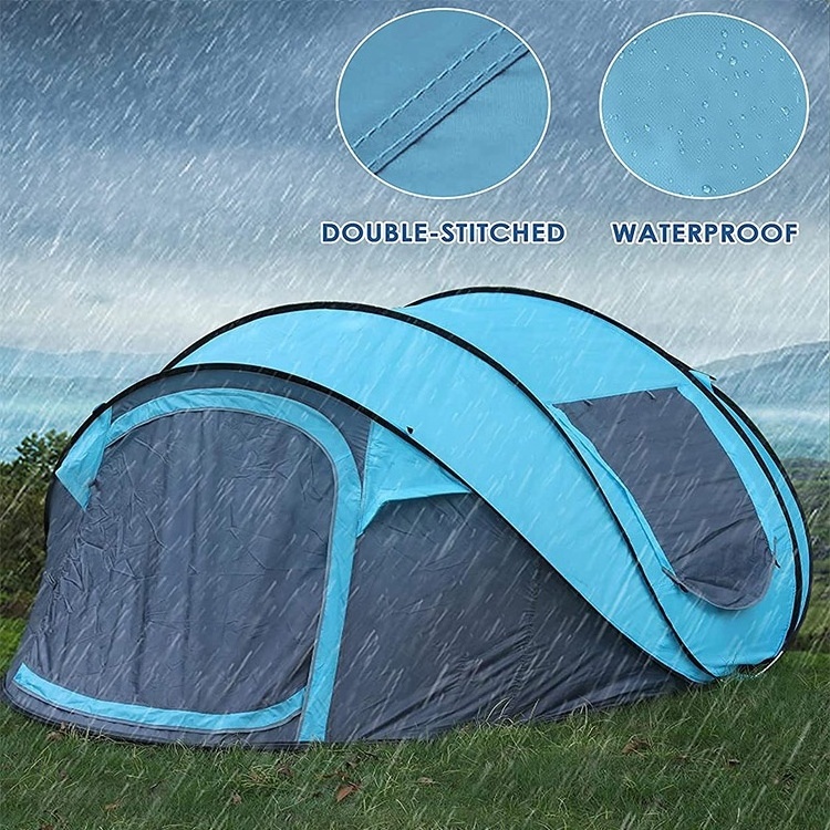 Automatic Camping Outdoor Pop-up Tent Waterproof Quick-Opening Tents 4 Person Canopy with Carrying