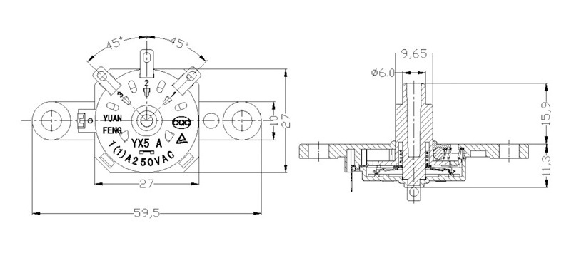 4A 250Vac 3 Position Power Select Switch Electrical Rotary Switches Rotary Cam Switch For Oven