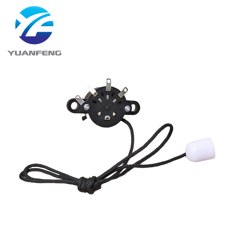 Factory Wholesale 3 Position Rotary Spring Pull Cord Switch For Wall Mounted Fan