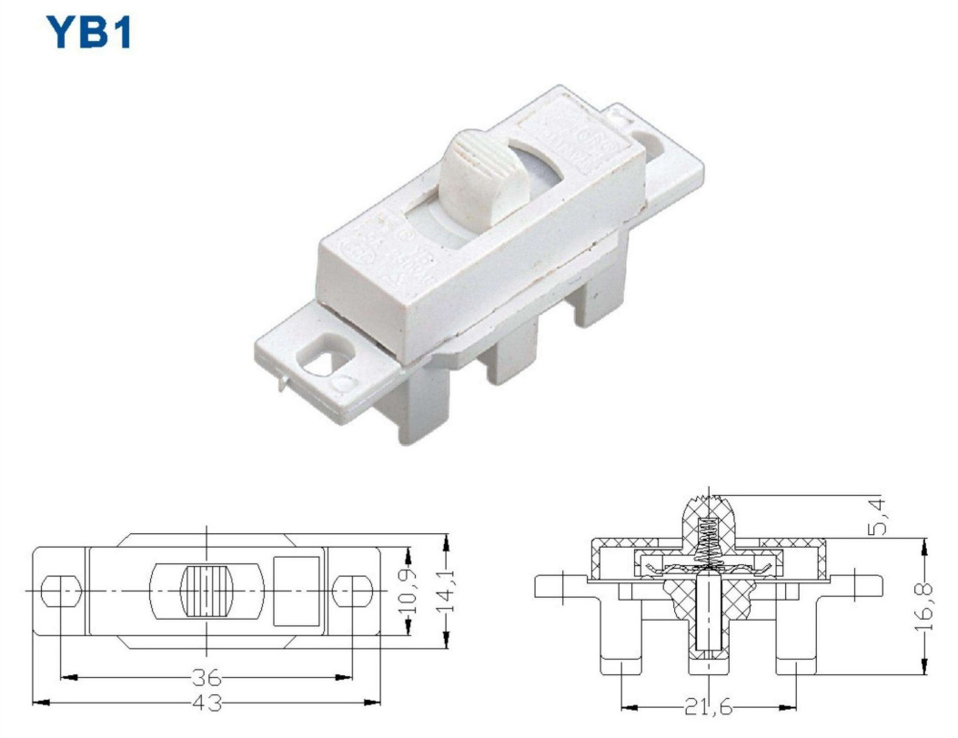 3 Position Micro Push Slide Switch 1A 250V 3A 125V For Hair Dryer