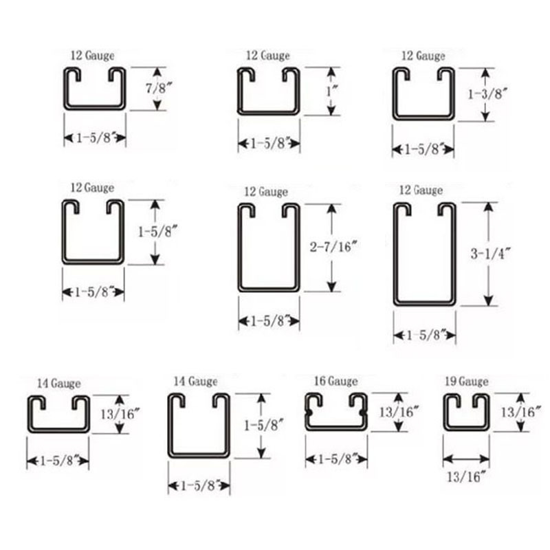 OEM ODM factory c channel steel prices Q235 Strut channel 41*21 41*41standard slotted unistrut steel channel