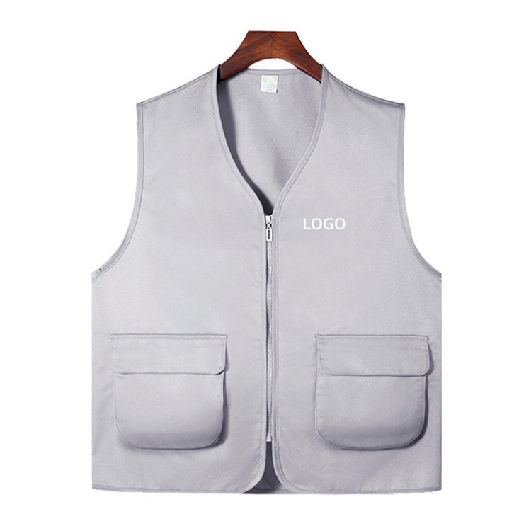 Customized public welfare volunteer work clothes vest publicity supermarket vest printing logo promotion safty vest reflective