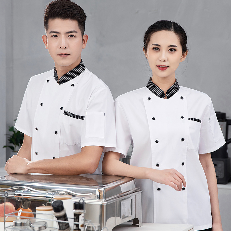 Bakery summer breathable short-sleeved chef's clothes Women italian chef uniform italian chef uniform