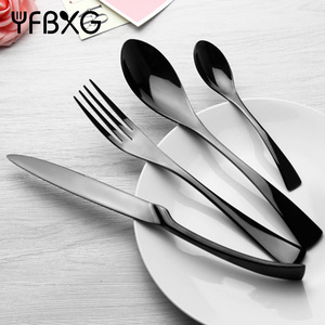 alibaba wholesale stainless steel wedding gifts for guests black cutlery