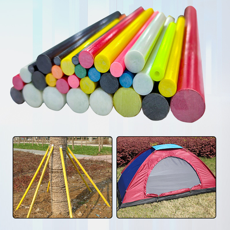 High elasticity fiberglass camping tent frame pole accessories FRP pipe arched shed fiberglass rod support