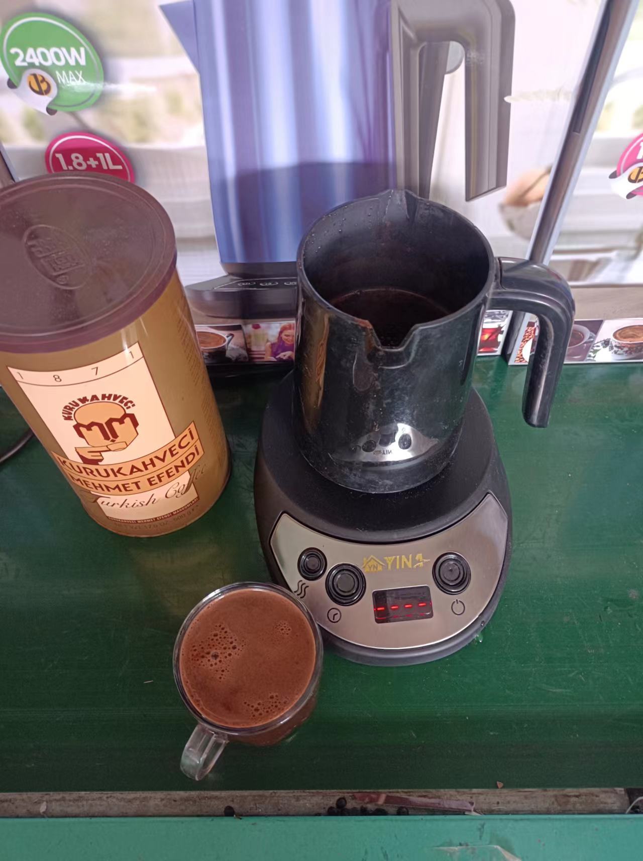 YINA AUTO turkish coffee maker ,thermal coffee maker keep warm 40 60 80 92 100 degree,avoid overflow 400w