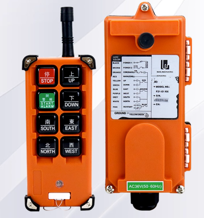 F24-E1B industrial remote control for Bridge/Overhead Cranes Wireless Radio Control UHF 18-65V or 65-440V