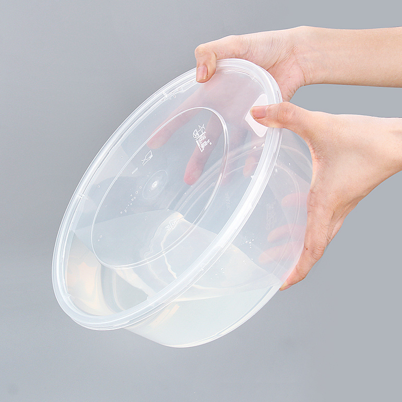 3000ml disposable plate clear takeaway food container round  plastic big bowls with lids