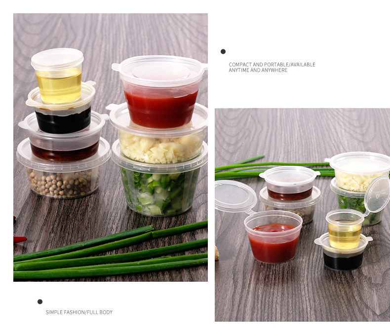 food packaging disposable pp plastic container sauce cup with various specifications