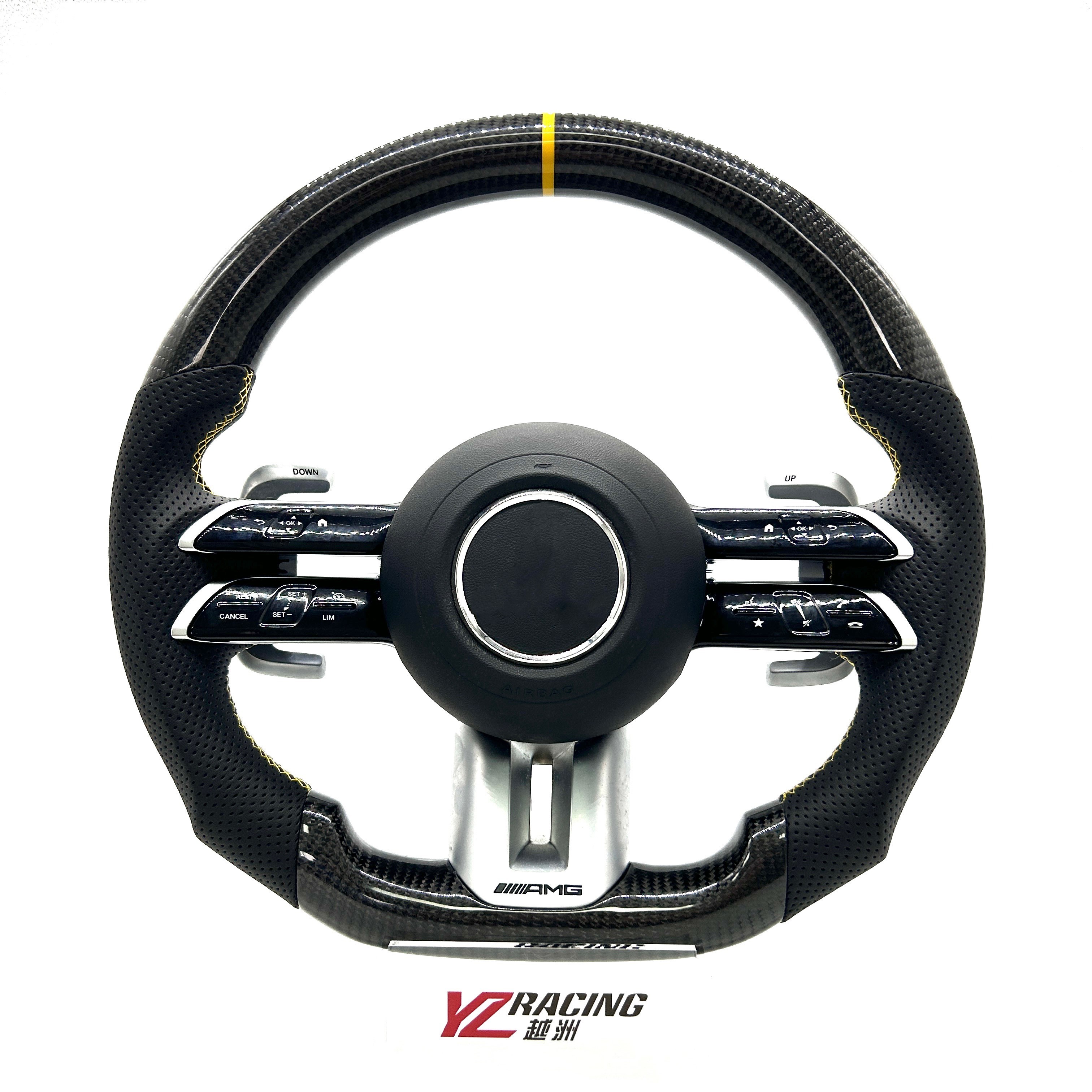 Suitable for Mercedes-Benz AMG W204 W205 W212 W221 W176 W213 W218 Cla W177 G-CLASS A C E S-class carbon fiber steering wheel