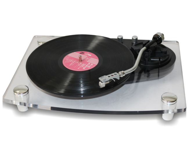 Acrylic Turntable with BT Transmitter, turntable  pitch control & magnetic cartridge