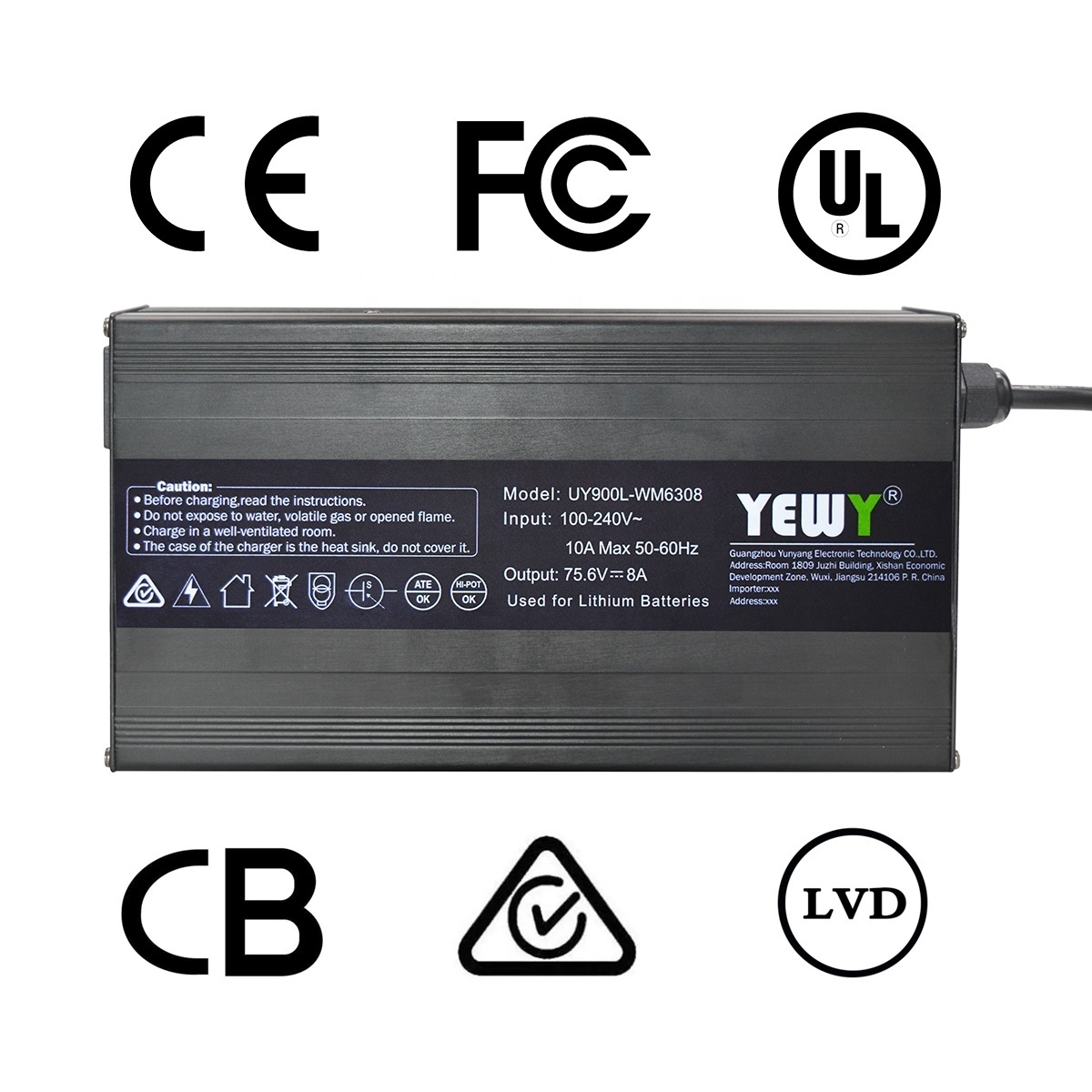 UY900L PFC Bluetooth CAN RS485 Trickle 12V 40A 24V 30A AGM Battery Charger