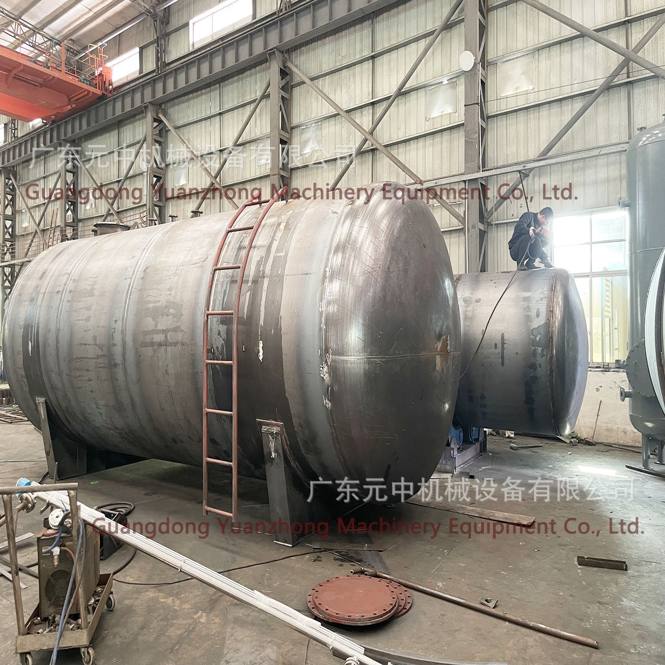 50m3 concentrated sulfuric acid tank , horizontal single-layer acid and alkali storage tank, hydrochloric acid tank