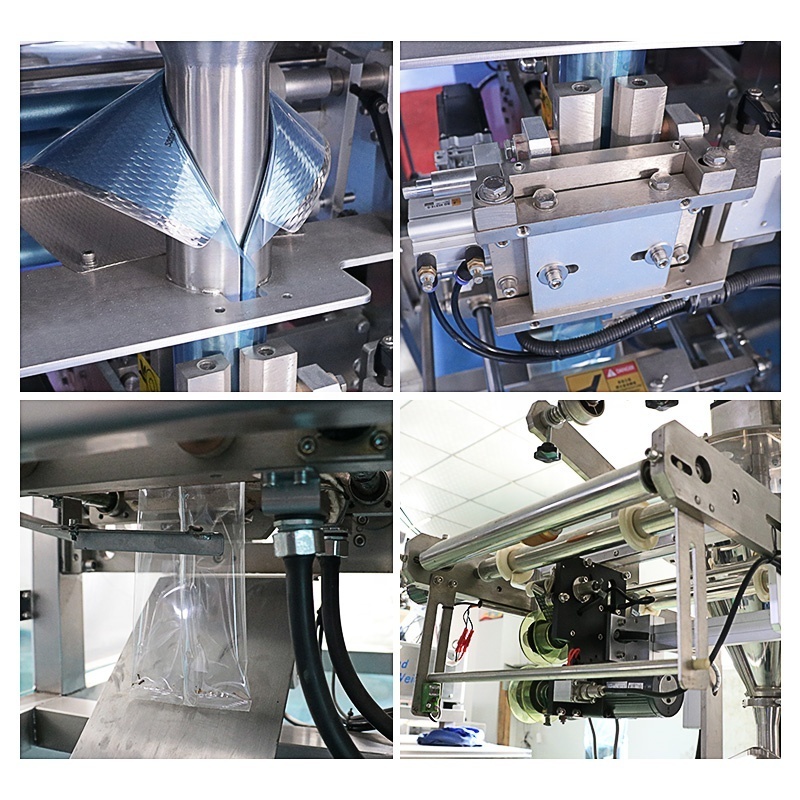 Vertical Vffs Solid Small Bag Filling Food Coconut Wafers Biltong Cracker Chickpeas Silage Gummy Candy Packaging Machine