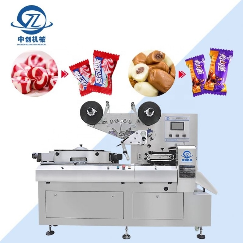 Horizontal High Speed Chocolate Peanuts Ball Marshmallow Sachet Packaging Machines Emballage Candy Flow Pillow Packing Machine