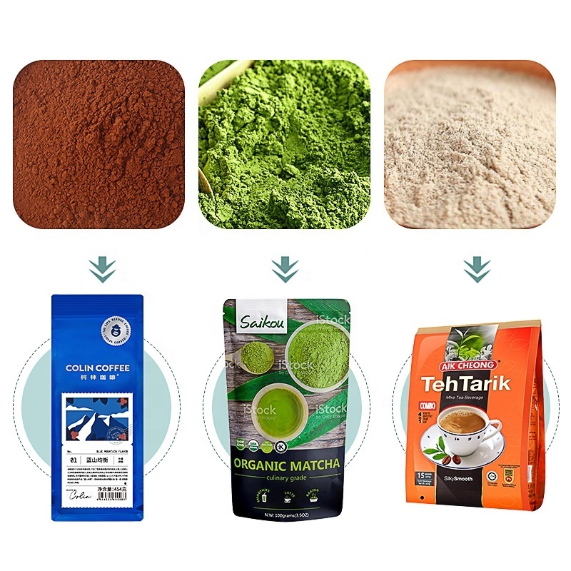 Automatic Packaging Machinery Matcha Spice Powder Doy Pack Filling Stang Up Zipper Bags Nuts Seasoning Food Packing Machine