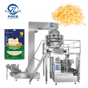 Automatic Combination Scale Weigher Snack Shredded Mozzarella Cheese Stand Up Zipper Premade Bag Filling Sealing Packing Machine