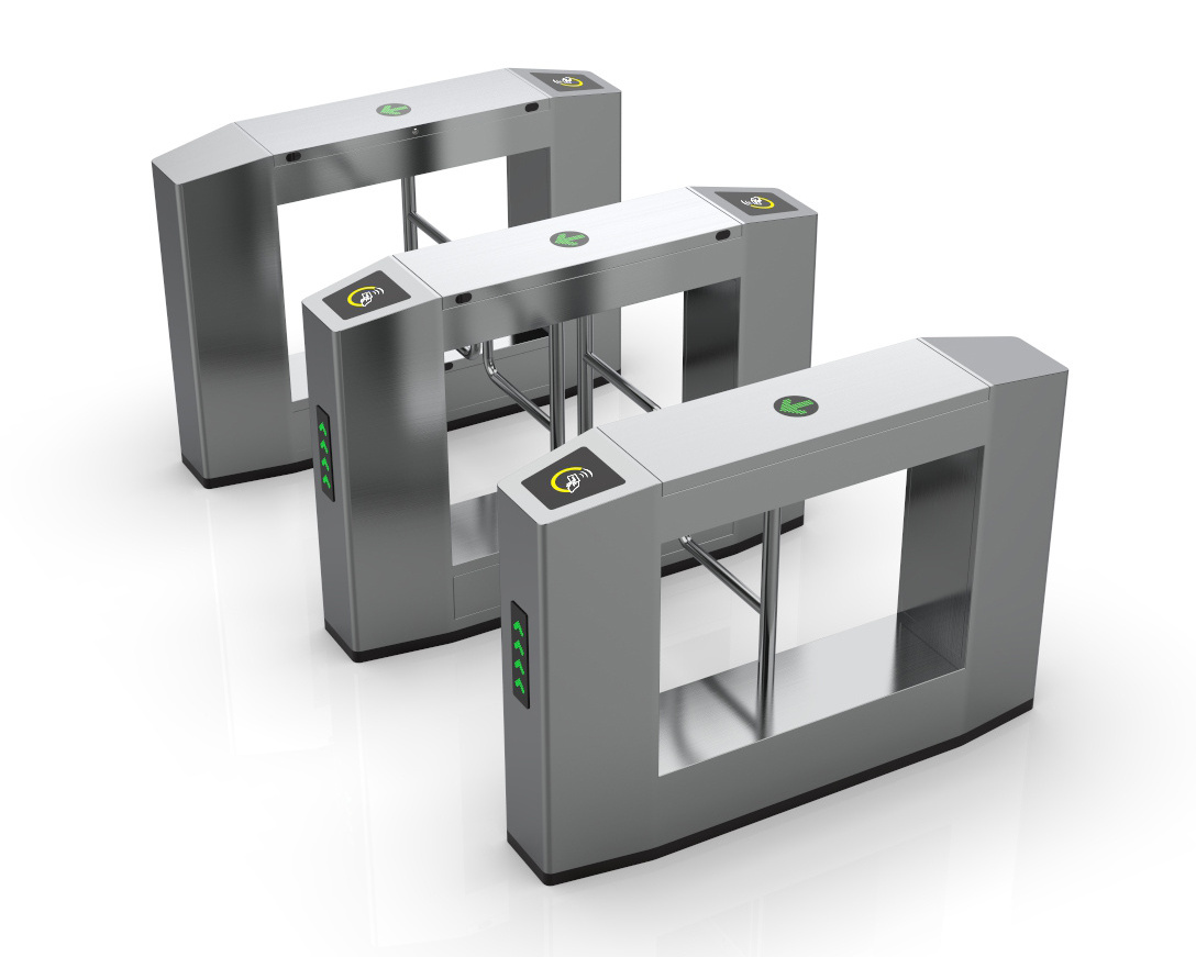 security entrance swing gate supermarket RFID access control turnstile system with Single Lane Barrier automatic gate