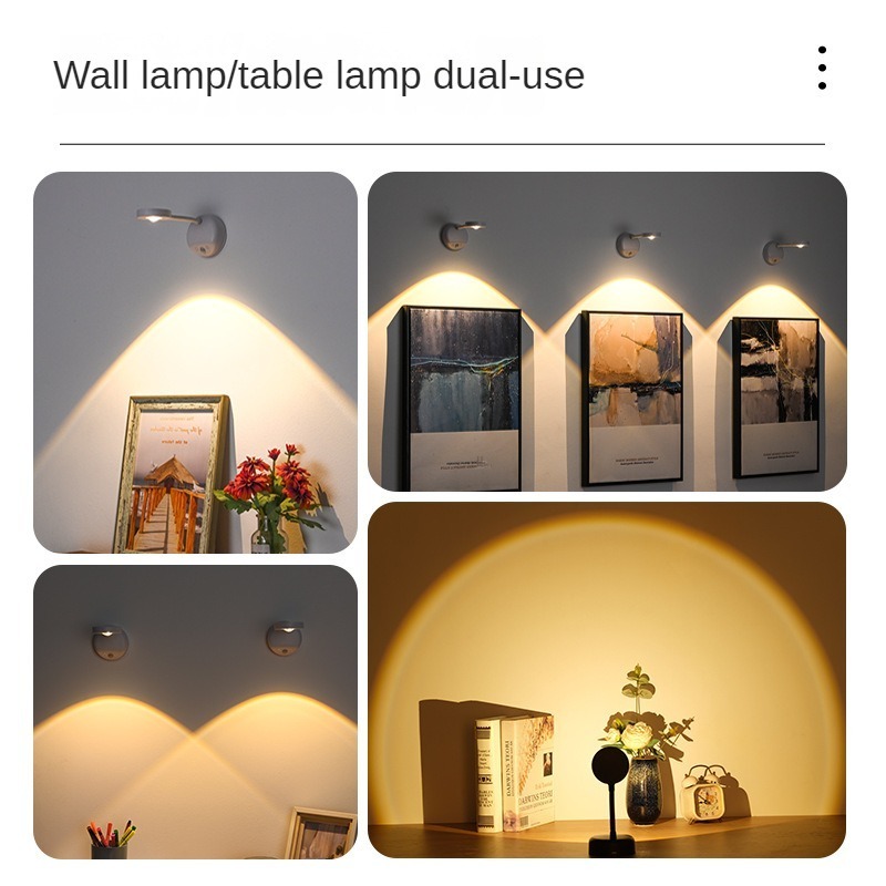 led wall lamp bedroom rotatable wall sconce lighting indoor modern usb rechargeable bedside light remote control night lamp