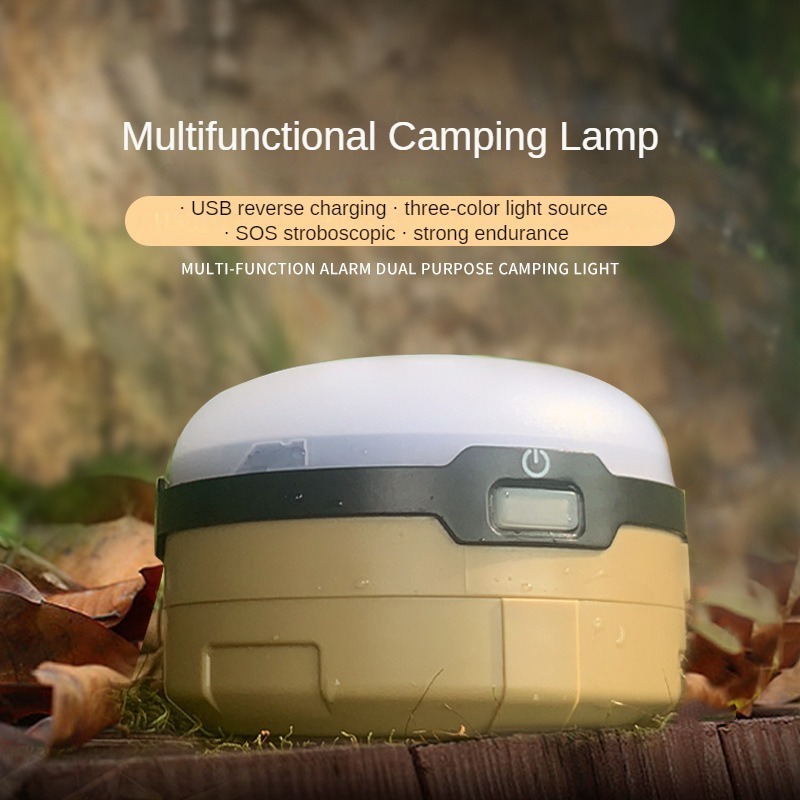 Outdoor Camping Lamp Waterproof Tent Hanging Lantern LED Canopy Lighting Three Color Lamp USB Rechargeable Emergency Light