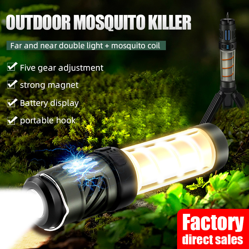 Outdoor Camping Lamp Mosquito Zapper Light Repellent Electric Mosquito Killer Lamp Usb Rechargeable Emergency Lighting Hanging