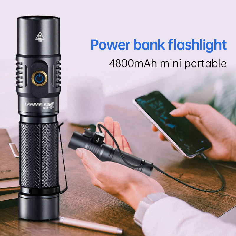 USB charging treasure flashlight outdoor camping riding emergency multi-function 21700 strong light spotlight flashlight