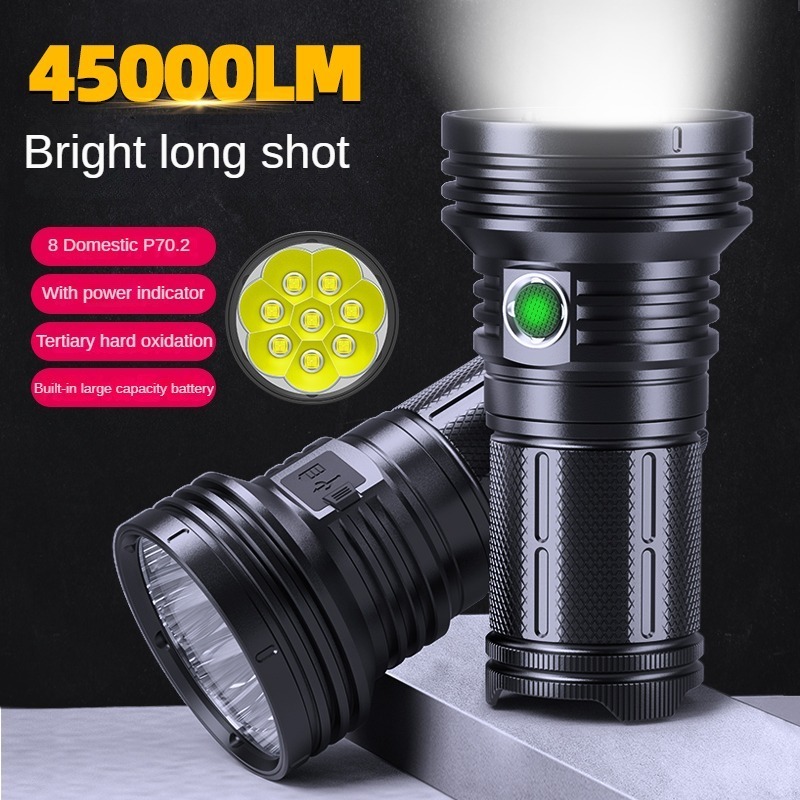 45000 lumen strong light flashlight outdoor burst lighting searchlight P70.2 super bright long range enthusiast torchlight