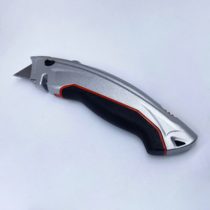 Retractable with Rubber Handle industrial pocket knife safety utility knife