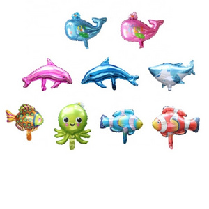 Ocean series foil balloon birthday party decoration starfish dolphins Bubble fish lobster Sea lions clown fish balloon