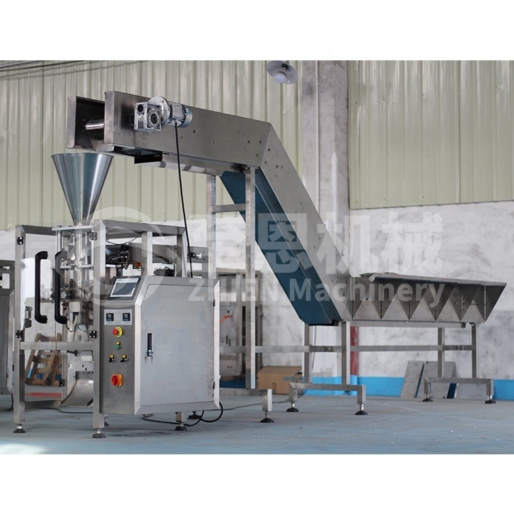 High Speed Automatic Vertical Pouch Bag Bucket Chain Puffed Fruit Kimchi Pickles Packing Machine